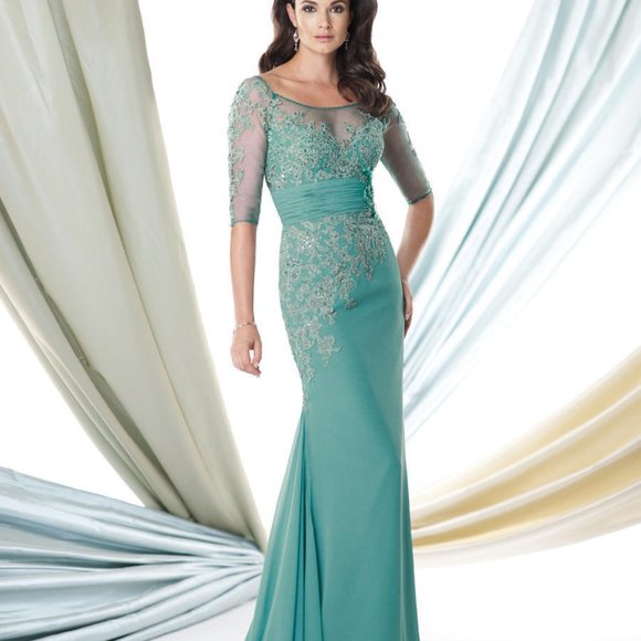 Montage by Mon Cheri 114911 Loden Green Mother of the Bride Dress - Picture 2 of 13